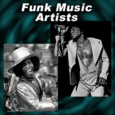 Funk music artists George Clinton, James Brown