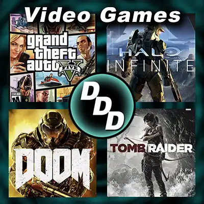 Four video games cover art