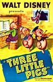 Poster for the 1933 animated movie Three Little Pigs