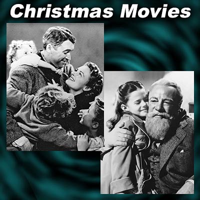 Scenes from the Christmas movies "It's a Wonderful Life" and "Miracle on 34th Street"