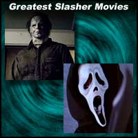 Scenes from the slasher movies The Texas Chainsaw Massacre and Scream