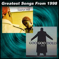 record covers for Doo Wop (That Thing) by Lauryn Hill and Iris by Goo Goo Dolls