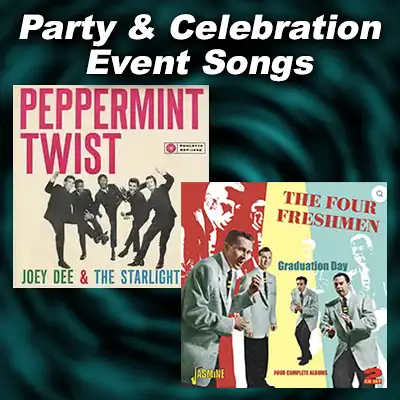 record sleeves for Peppermint Twist and Graduation Day by the Four Freshmen