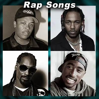 Rappers Dr. Dre, Kendrick Lamar, Snoop Dogg, 2 Pac,