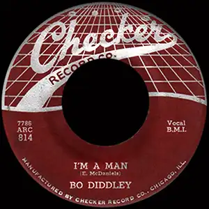 I'm A Man, Bo Diddley 45rpm record lable