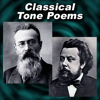 Classical music composers Nikolai Rimsky-Korsakov and Modest Mussorgsky