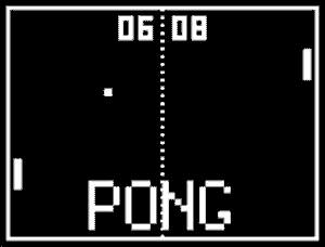 Pong video game screen