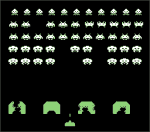 Space Invaders video game screen