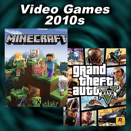 Images from the video games "Grand Theft Auto V" and "Minecraft"