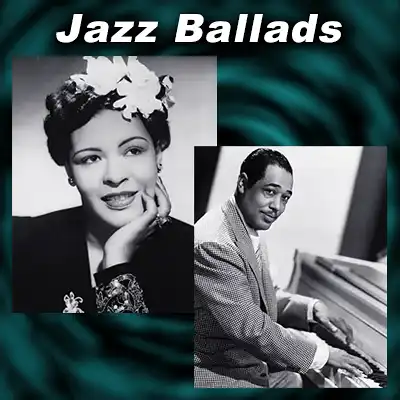 Jazz singers Billie Holliday and Duke Ellington
