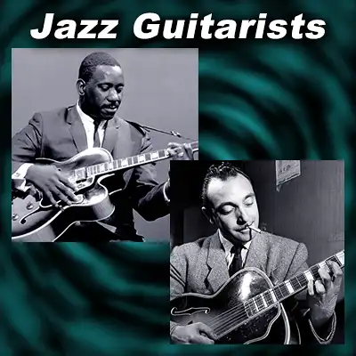 Jazz guitarists Wes Montgomery and Django Reinhardt