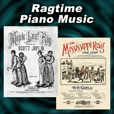 Two Ragtime piano sheet music covers
