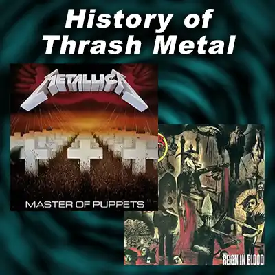 Two Thrash Metal album covers