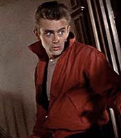Actor James Dean in the movie Rebel Without a Cause