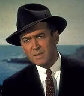 Actor James Stewart in the movie Vertigo