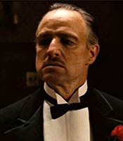 Actor Marlon Brando in the movie The Godfather