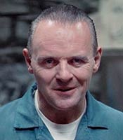 Actor Anthony Hopkins in the movie The Silence of the Lambs