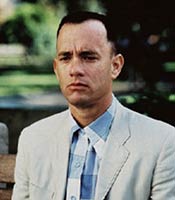 Actor Tom Hanks in the movie Forrest Gump