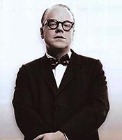 Actor Philip Seymour Hoffman in the movie Capote