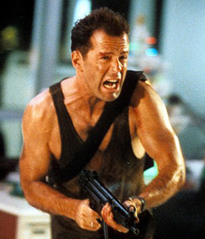 Bruce Willis from the action movie Die Hard