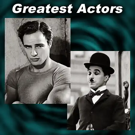 Actors Marlon Brando and Charles Chaplin