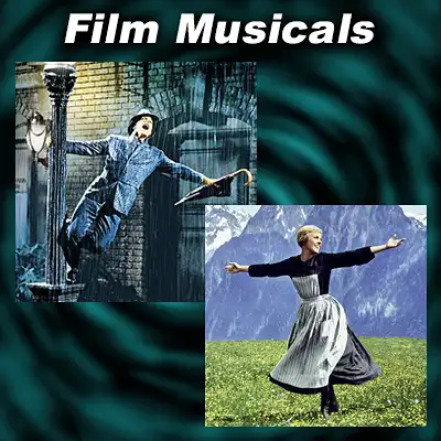 Posters from the movie musicals Singin' in the Rain and The Sound of Music