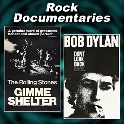 DVD covers for Gimme Shelter and Don't Look Back