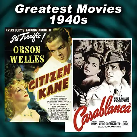 Posters from the movies Citizen Kane and Casablanca