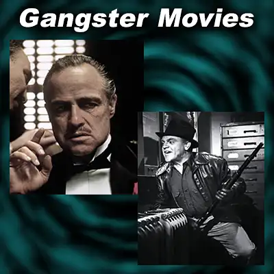 Scenes from gangster movies The Godfather and White Heat