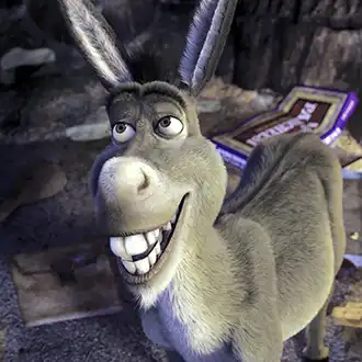 Donkey from Shrek animated movie character