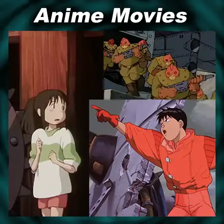 Scenes from Spirited Away, Akira, and Nausicaa of the Valley of the Wind