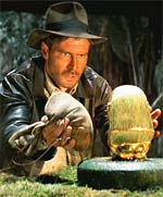 Scene from the action movie Raiders of the Lost Ark