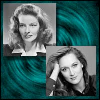 Movie Actresses Katharine Hepburn and Meryl Streep