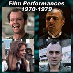 Movie acting performances for each year 1970-1979