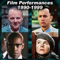 Movie acting performances for each year 1990-1999
