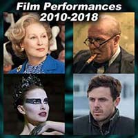 Movie acting performances for each year 2010-2018