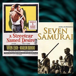 Movie Posters for A Streetcar Named Desire, and Seven Samurai