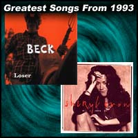 record cover art for Loser by Beck and All I Wanna Do by Sheryl Crow