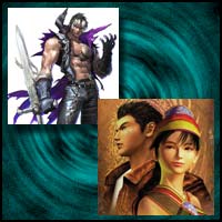 Images from dreamcast games "Soul Calibur" and "Shenmue"
