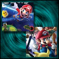 Images from Nintendo Wii Games "Super Mario Galaxy" and "Super Smash Bros Brawl"