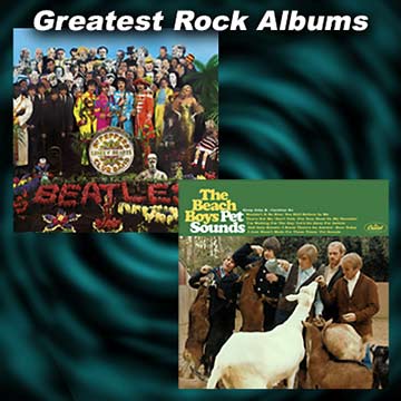 album covers for Sgt. Pepper's Lonely Hearts Club Band and Pet Sounds