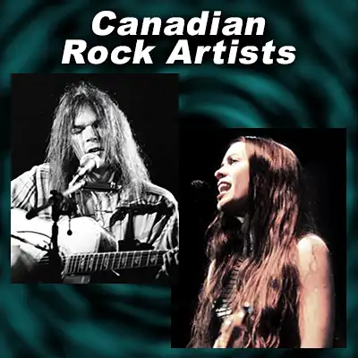 Canadian rock artists Neil Young and Alanis Morissette