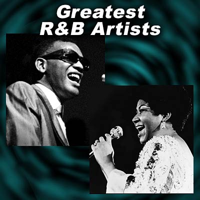 R&B music artists Ray Charles, Aretha Franklin
