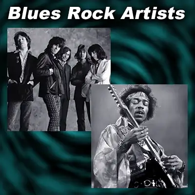 blues rock artists The Rolling Stones and Jimi Hendrix