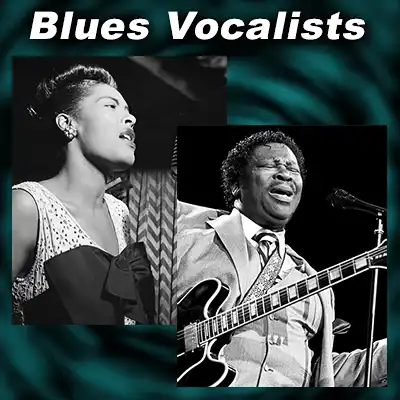Blues music vocalists Billie Holiday and B.B. King