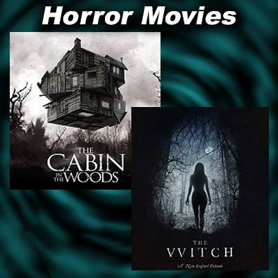 Posters for The Cabin in the Woods and The Witch