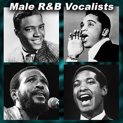 R&B singers Jackie Wilson, Clyde McPhatter, Marvin Gaye, Sam Cooke