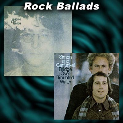 Greatest Rock Ballads link image with two 45rpm single covers