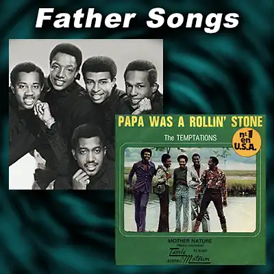 The Temptations and record sleeve for Papa Was A Rolling Stone