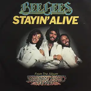 Stayin' Alive - Bee Gees single sleeve